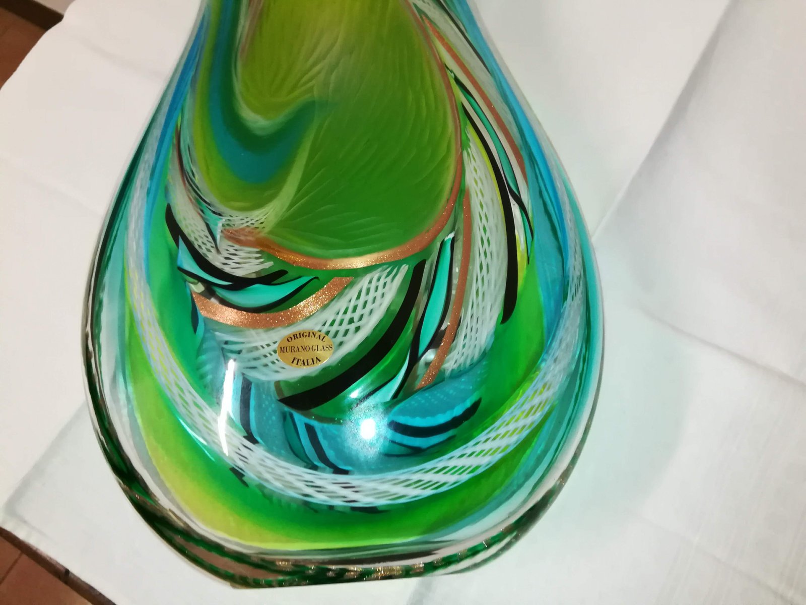 Small Green Murrine Vase by d'Este's Zane