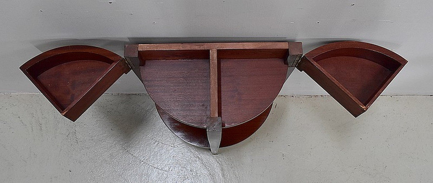 Small Half-Moon Mahogany Console in Directory Style, 1920s