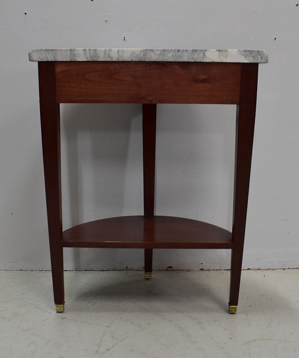 Small Half-Moon Mahogany Console in Directory Style, 1920s