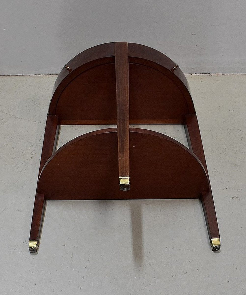 Small Half-Moon Mahogany Console in Directory Style, 1920s