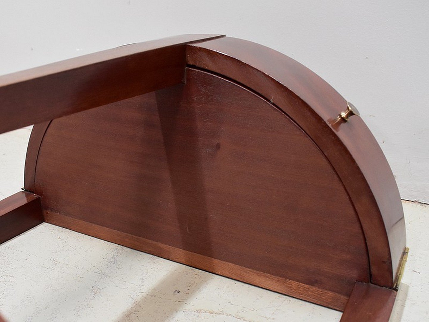 Small Half-Moon Mahogany Console in Directory Style, 1920s