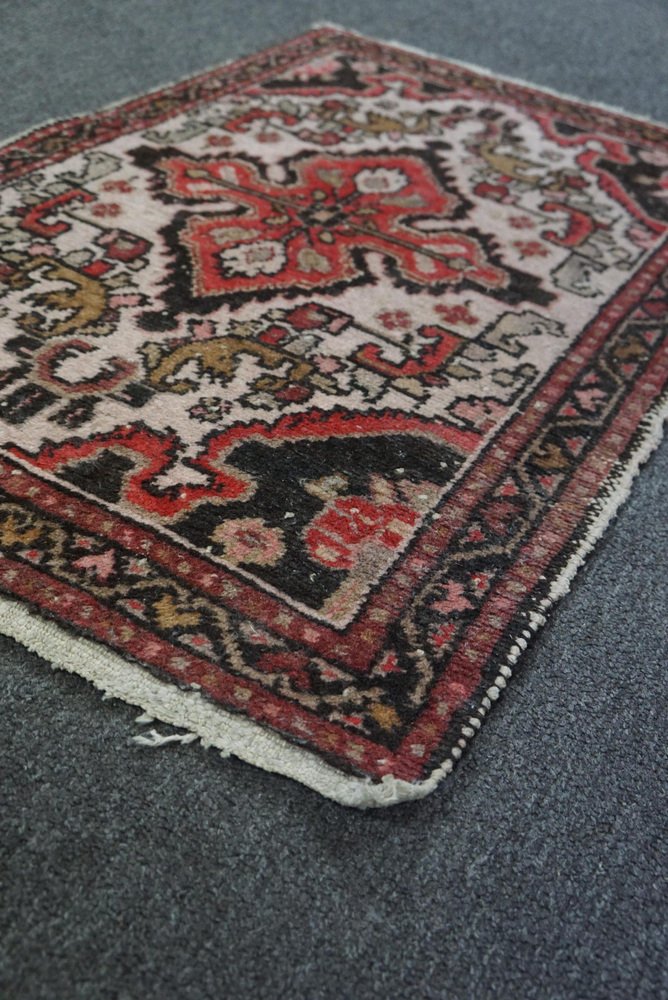 Small Hand-Knotted Rug in Warm Colors