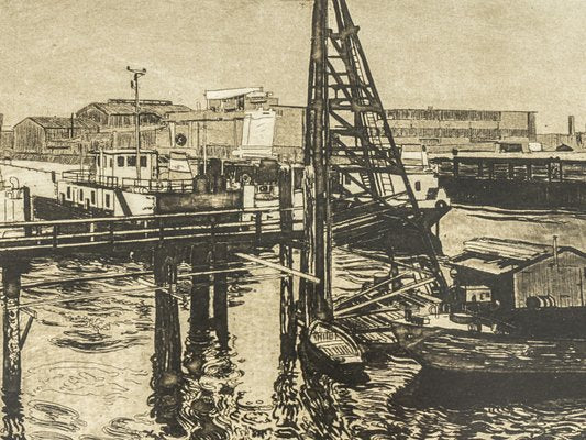 Small Harbor Basin, Etching on Paper, Framed-GPP-1091655