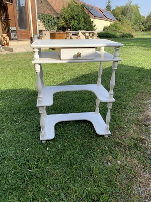 Small Hungarian White Side Table, 1960s-OXJ-1721905