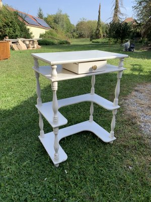 Small Hungarian White Side Table, 1960s-OXJ-1721905