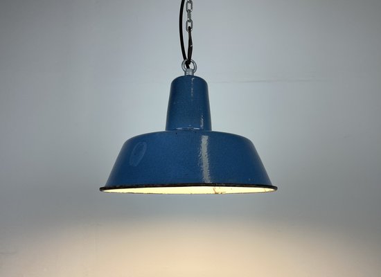 Small Industrial Enamel Pendant Lamp, 1960s-CGF-1408518