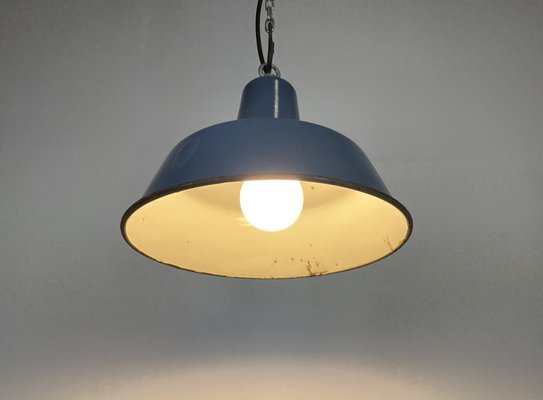 Small Industrial Enamel Pendant Lamp, 1960s-CGF-1408518