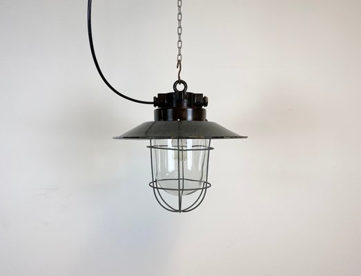 Small Industrial Factory Ceiling Lamp, 1960s-CGF-847166