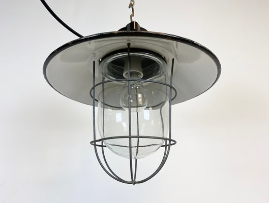 Small Industrial Factory Ceiling Lamp, 1960s-CGF-847166