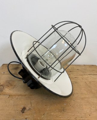 Small Industrial Factory Ceiling Lamp, 1960s-CGF-847166