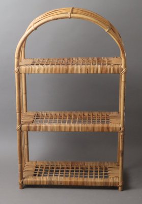 Small Italian Boho Rattan Shelves, 1960-ESB-1811831