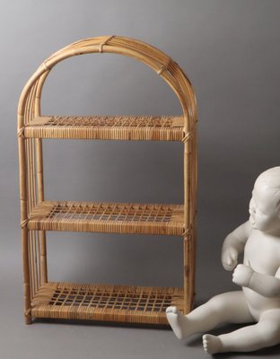 Small Italian Boho Rattan Shelves, 1960-ESB-1811831