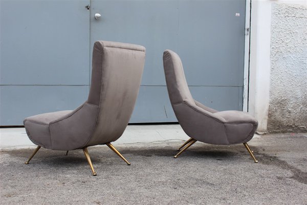 Small Italian Boomerang Lounge Chairs, 1950s, Set of 2-EH-637752