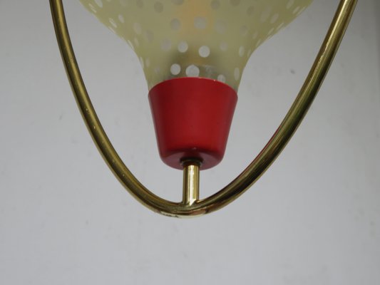 Small Italian Brass and Glass Ceiling Lamp, 1950s-EY-639309