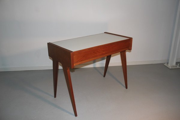 Small Italian Maple Desk with Top in White Laminate, 1950s-EH-1077269