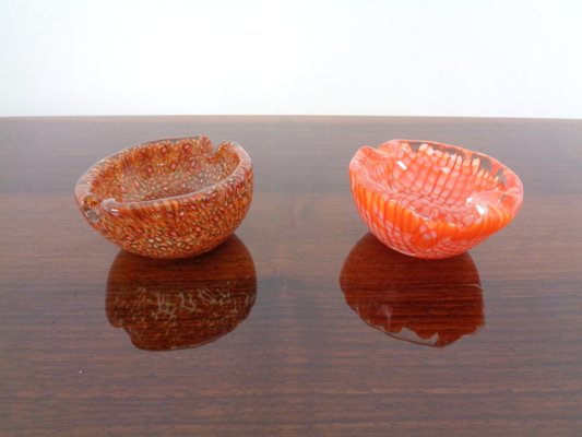 Small Italian Murano Glass Ashtrays, 1960s, Set of 2-RDW-838254