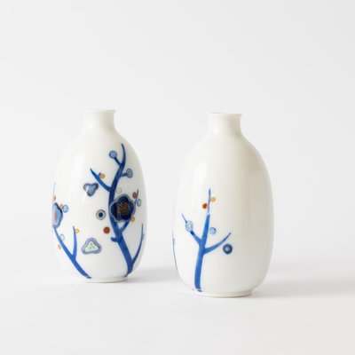 Small Japanese Porcelain Vases from Koransha, 1960s, Set of 2-IXK-1422845