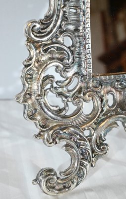 Small Late 19th Century Rocaille Table Mirror in Silver Bronze-RVK-1800214