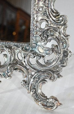 Small Late 19th Century Rocaille Table Mirror in Silver Bronze-RVK-1800214