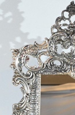 Small Late 19th Century Rocaille Table Mirror in Silver Bronze-RVK-1800214