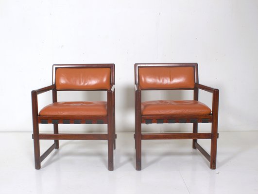 Small Leather Dining Chairs by Edward Wormley, Set of 2-DR-1804172