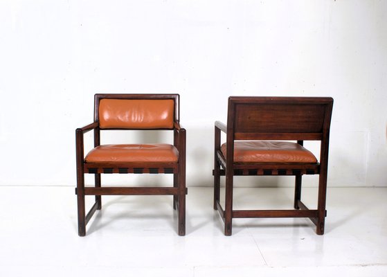 Small Leather Dining Chairs by Edward Wormley, Set of 2-DR-1804172