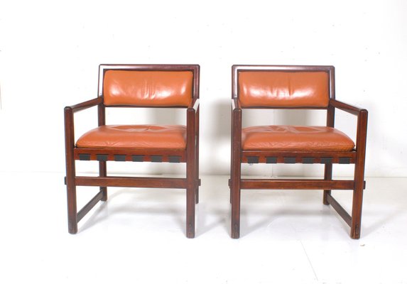 Small Leather Dining Chairs by Edward Wormley, Set of 2-DR-1804172