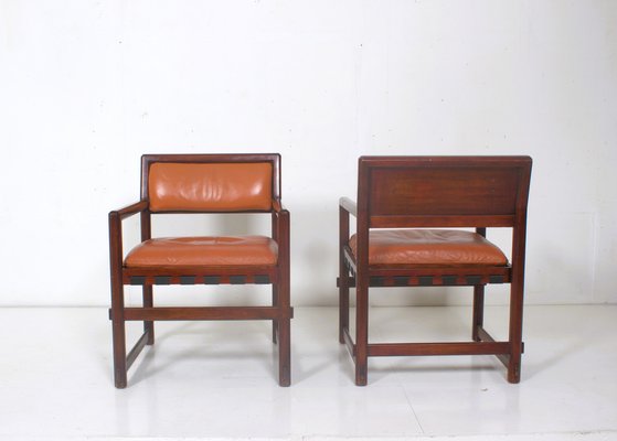 Small Leather Dining Chairs by Edward Wormley, Set of 2-DR-1804172