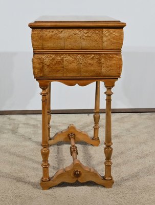 Small Louis Philippe Chiffonnière Table in Amboine and Cherrywood, Late 19th Century-RVK-1798765