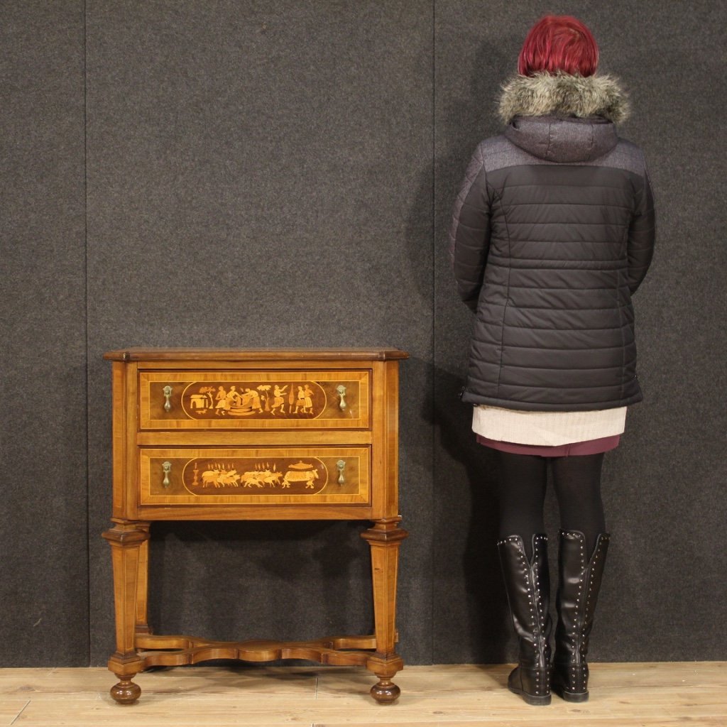 Small Louis XIV Italian Inlaid Commode, 1950s