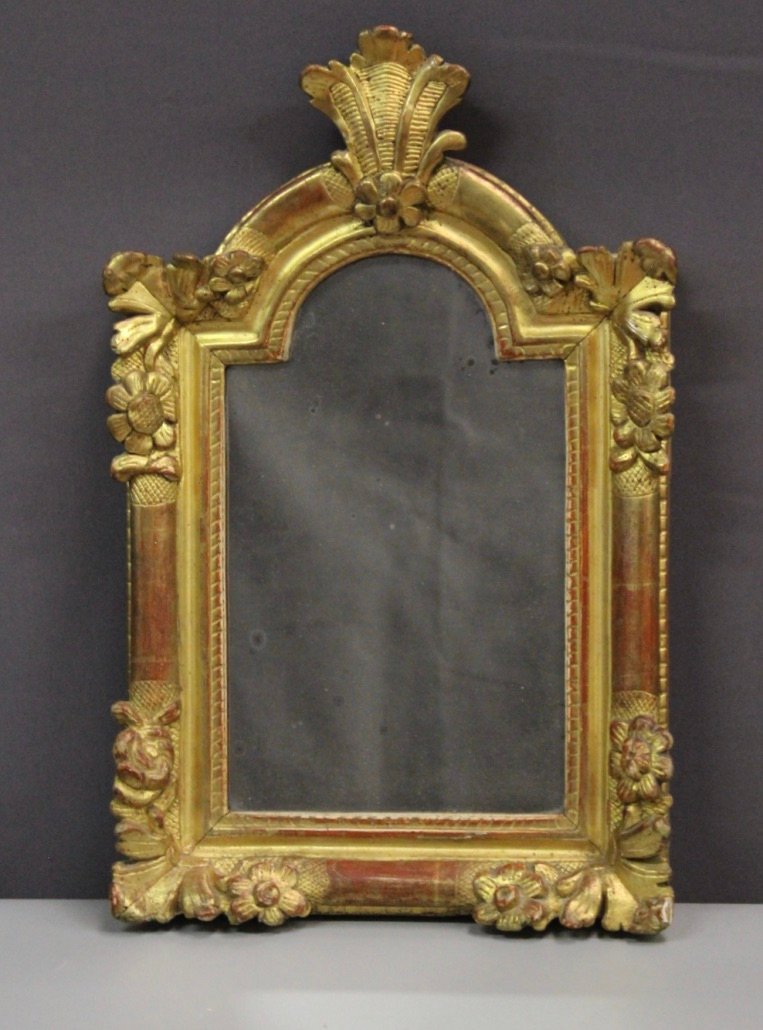 Small Louis XIV Mirror in Gilded Wood