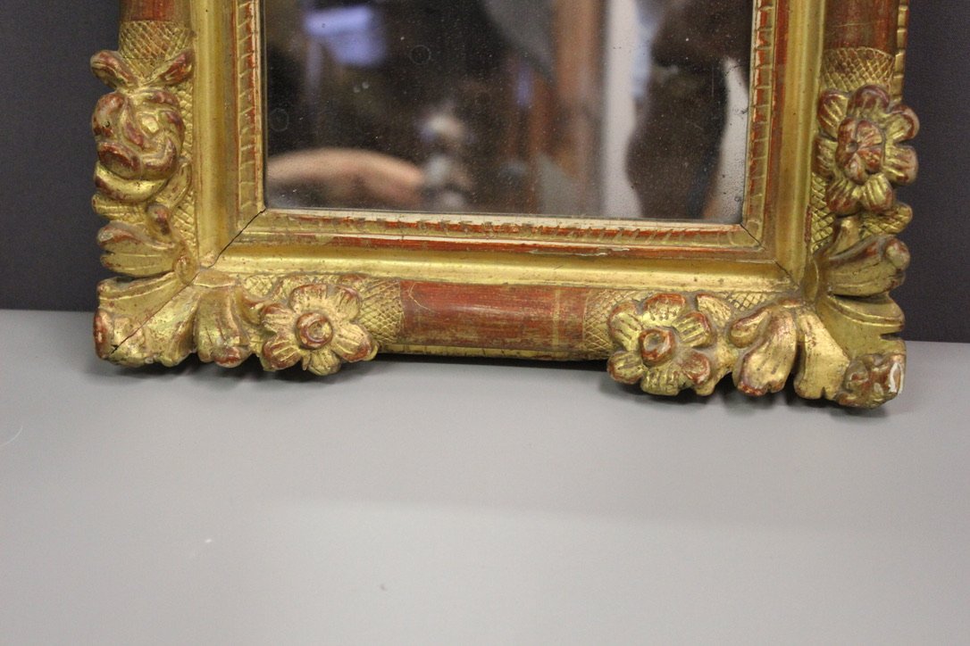 Small Louis XIV Mirror in Gilded Wood