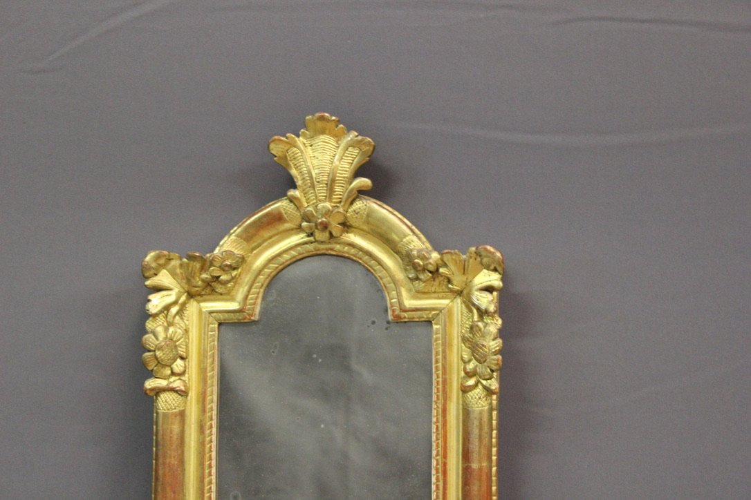 Small Louis XIV Mirror in Gilded Wood