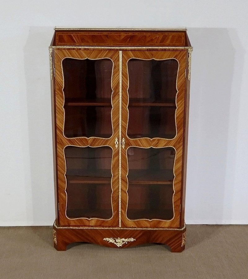 Small Louis XIV or Napoleon III Wooden Showcase Cabinet, 1850s