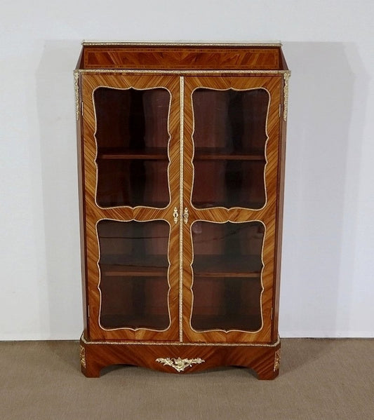 Small Louis XIV or Napoleon III Wooden Showcase Cabinet, 1850s