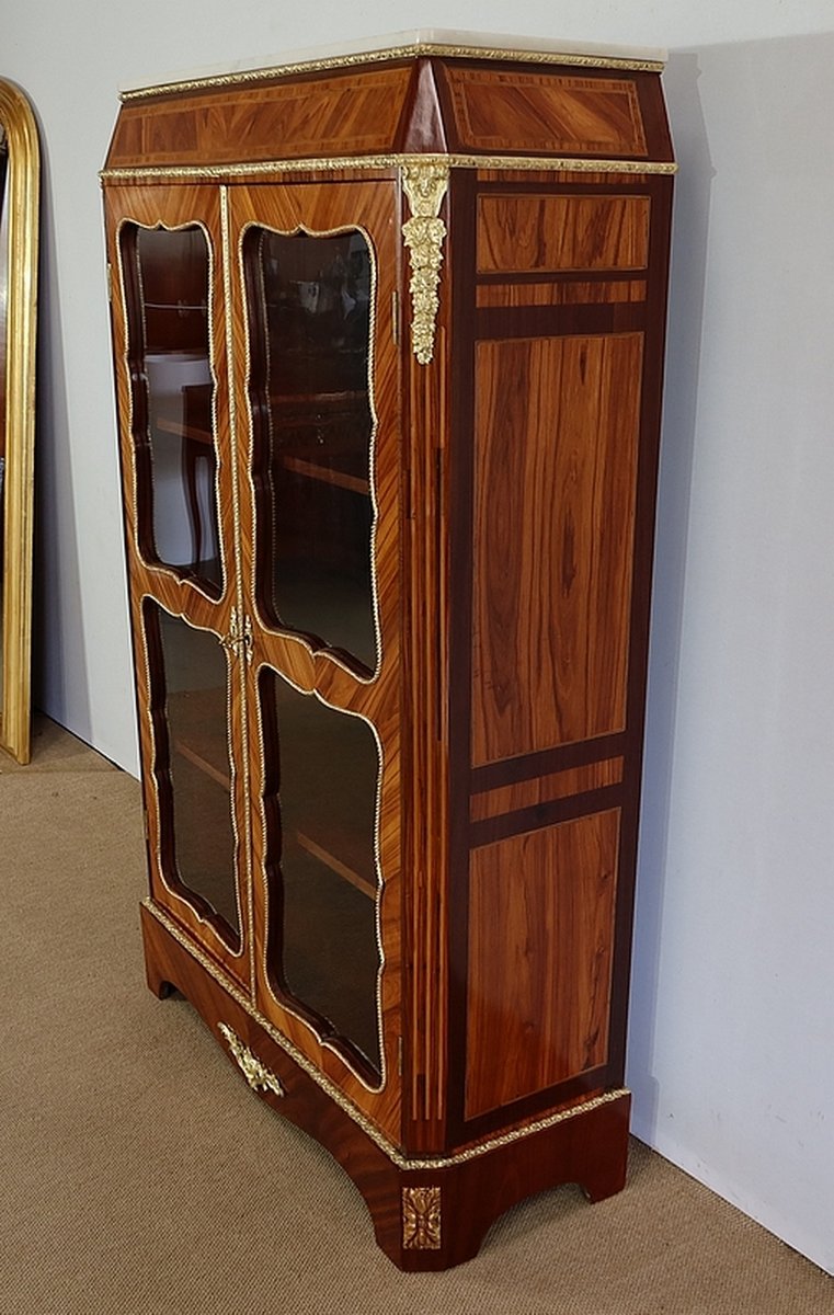 Small Louis XIV or Napoleon III Wooden Showcase Cabinet, 1850s