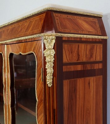 Small Louis XIV or Napoleon III Wooden Showcase Cabinet, 1850s-RVK-1268186