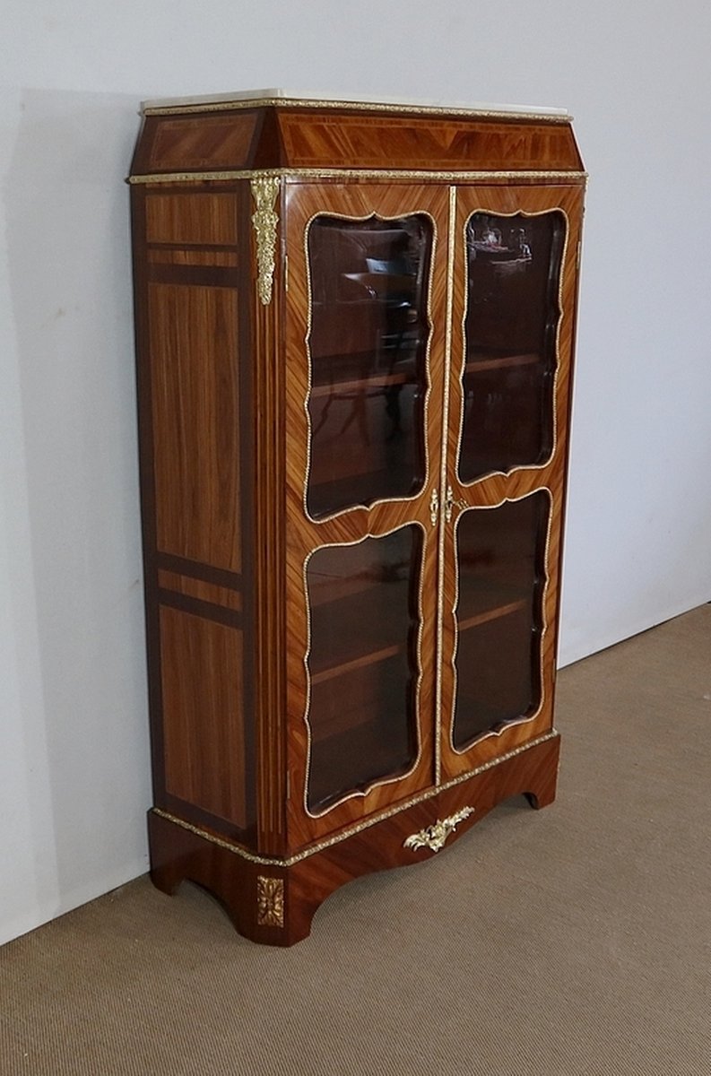 Small Louis XIV or Napoleon III Wooden Showcase Cabinet, 1850s