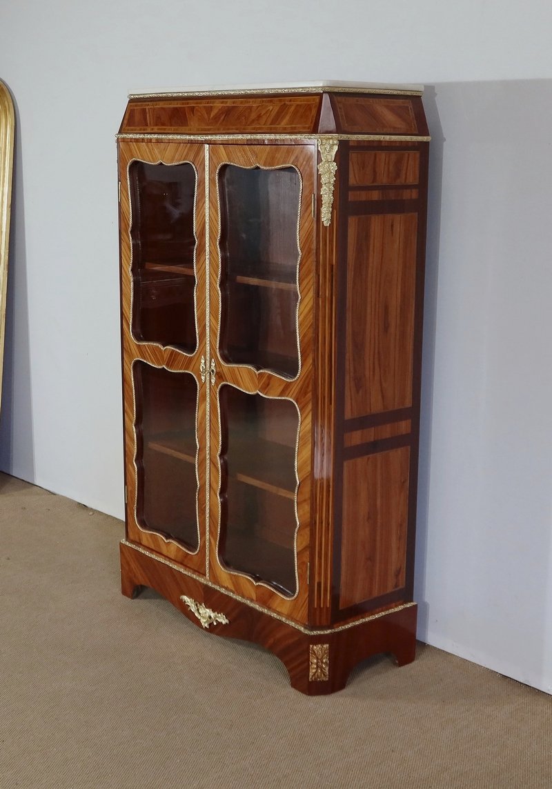 Small Louis XIV or Napoleon III Wooden Showcase Cabinet, 1850s