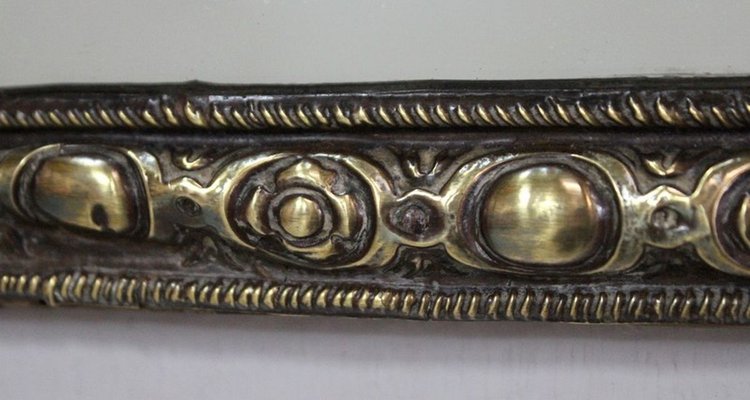 Small Louis XIV Style Brass Mirror, 1800s-RVK-857955