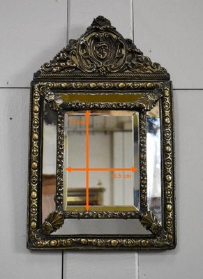 Small Louis XIV Style Brass Mirror, 1800s-RVK-857955