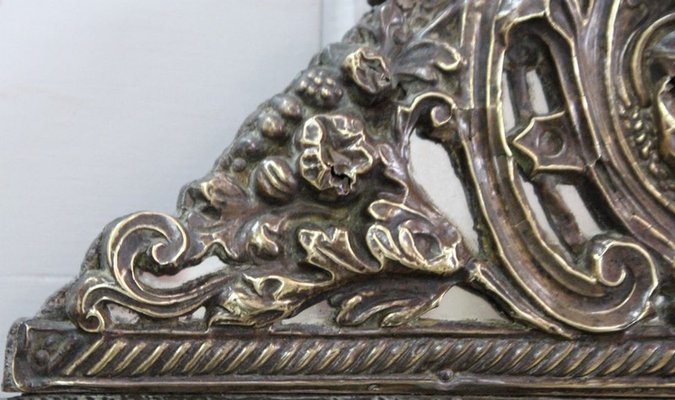 Small Louis XIV Style Brass Mirror, 1800s-RVK-857955