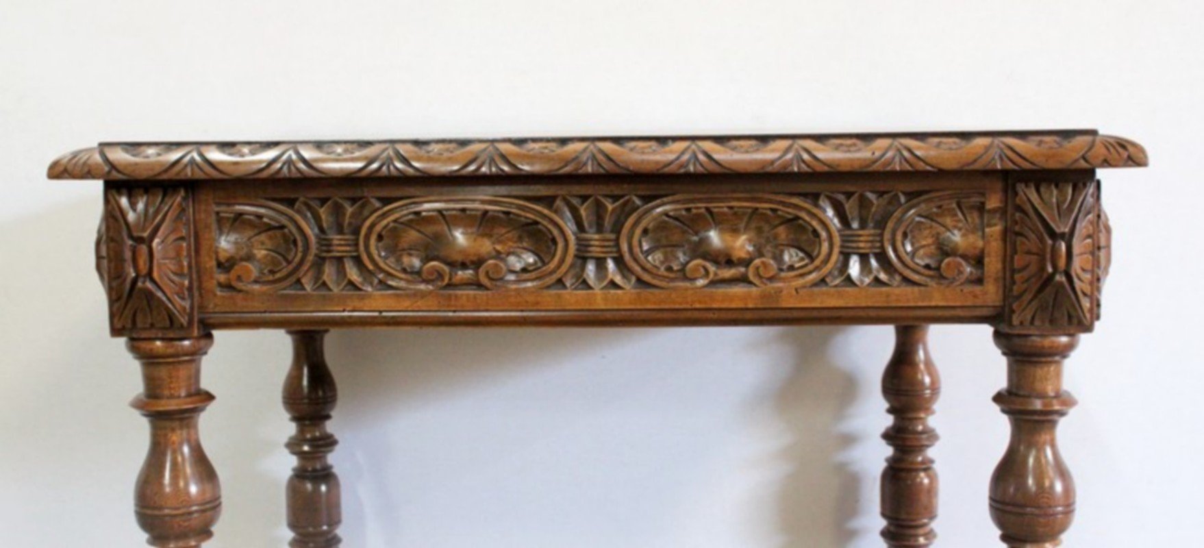 Small Louis XIV Style Writing Table in Solid Walnut, Late 19th Century