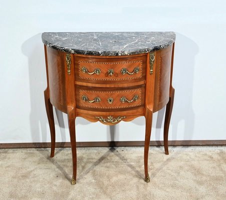 Small Louis XV / Louis XVI Transition Demi-Lune Dresser in Rosewood, Early 20th Century-RVK-1751766