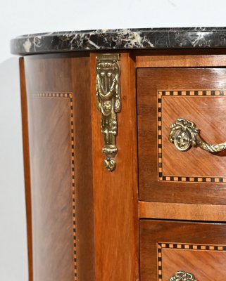 Small Louis XV / Louis XVI Transition Demi-Lune Dresser in Rosewood, Early 20th Century-RVK-1751766