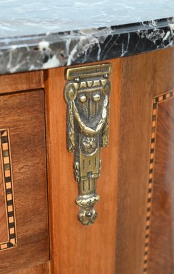 Small Louis XV / Louis XVI Transition Demi-Lune Dresser in Rosewood, Early 20th Century-RVK-1751766