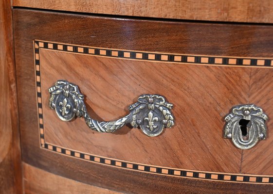 Small Louis XV / Louis XVI Transition Demi-Lune Dresser in Rosewood, Early 20th Century-RVK-1751766