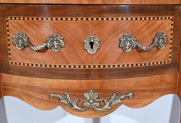 Small Louis XV / Louis XVI Transition Demi-Lune Dresser in Rosewood, Early 20th Century-RVK-1751766