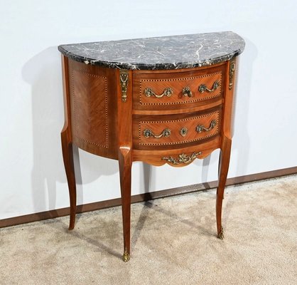 Small Louis XV / Louis XVI Transition Demi-Lune Dresser in Rosewood, Early 20th Century-RVK-1751766