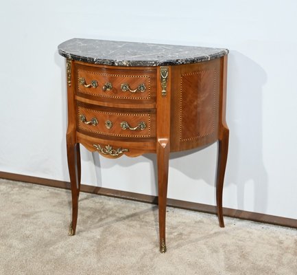 Small Louis XV / Louis XVI Transition Demi-Lune Dresser in Rosewood, Early 20th Century-RVK-1751766